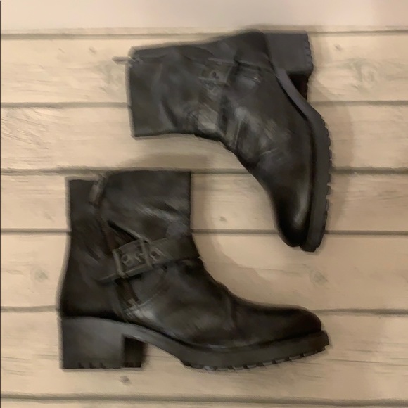 NWOT Eric Michael Silver Gray Moto Boots Sz 41 - Picture 2 of 6